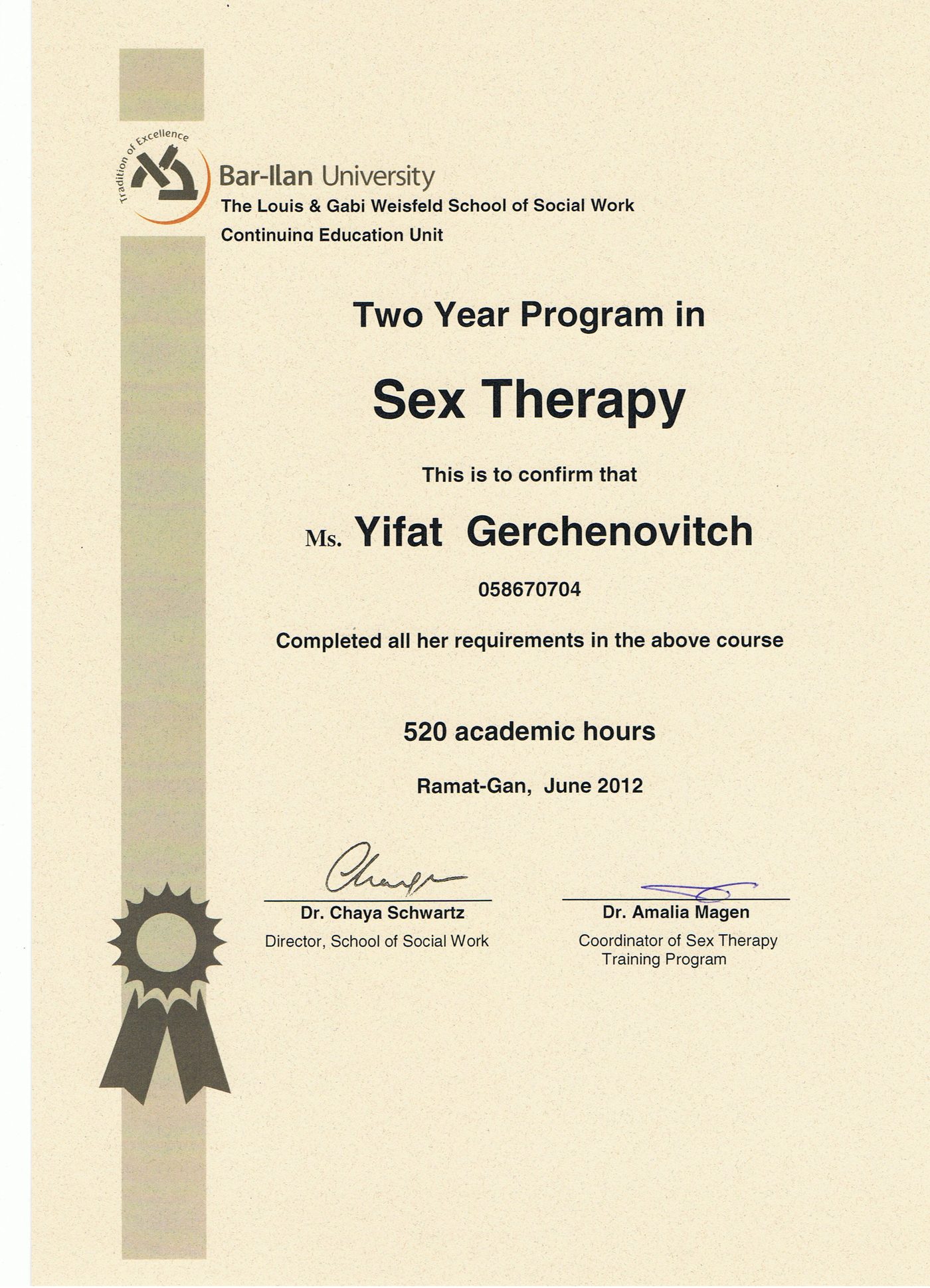 Sex Therapy — דיפלומה, 2012
